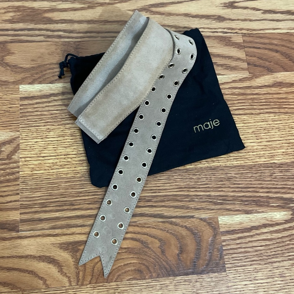 Maje tan suede wrap belt